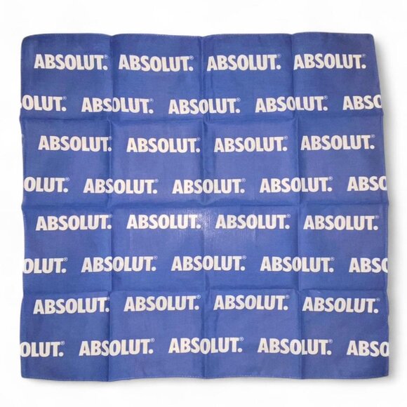 NEW Blue White 90s Style Absolut Vodka Collector's Promo Bandana 21x21" - Picture 1 of 4